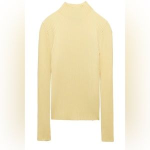 Zara yellow ribbed knit sweater
